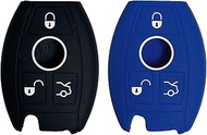 Key Fob Cover for CLK ML350: 2 Pcs 3 Buttons Silicone Remote Case Protector Fit for Mercedes Benz E5