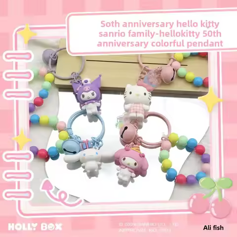 Genuine Sanrio Hello Kitty 50th Anniversary Series Colorful Colorful Vitality Dopamine Pendant Keych
