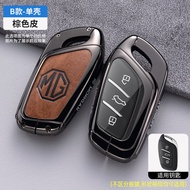 Genuine Leather Zinc Alloy Smart Flip Car Key Fob Case Cover Shell Chain Remote Holder Buttons Prote