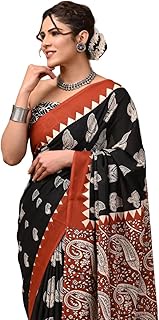 Ajrakh Print Cotton Saree for women