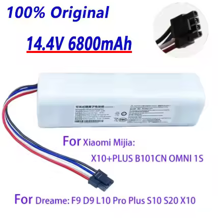 100%New14.4V 6800mAh X10+PLUS B101CN OMNI 1S for Xiaomi Mijia and Dreame F9 D9 L10 Pro Plus S10 S20