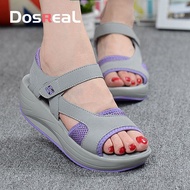 DOSREAL Korean Wedge Sandals for Women On Sale Summer Mesh Peep Toe Flats Platform Slippers for Ladi