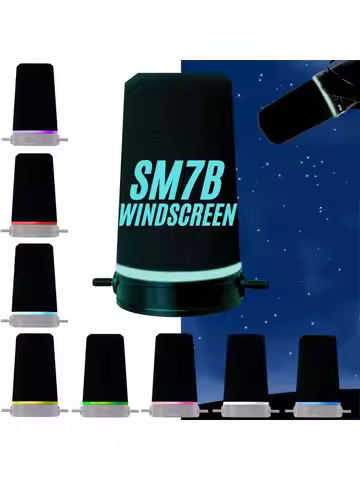 SM7B Microphone Foam Windscreen for Shure SM7B, MV7 RK345 Mic Pop Filter Sponage Cover with Retainin