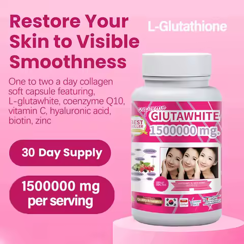 GLUTA WHITE 1500000MG Glutathione Skin Whitening Supplement, Anti Aging, Dark Spots, Melasma & Acne 