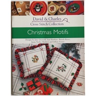 [USED] (A02) Cross Stitch Pattern Chart - David &amp; Charles Cross Stitch Collection Christmas Motifs Card Cushion Stocking