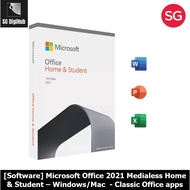 [Software] Microsoft Office 2021 MEDIALESS Home &amp; Student – Windows/Mac - Classic Office apps (Word, PowerPoint, Excel)