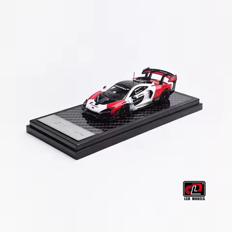 LCD In Stock 1:64 Mclaren Senna GTR White Red Diecast Diorama Car Model Collection Toys