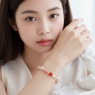 與自己的親密對話 | 薔薇輝石 櫻花雨 蜜桃瑪瑙 珍珠天然水晶手鍊