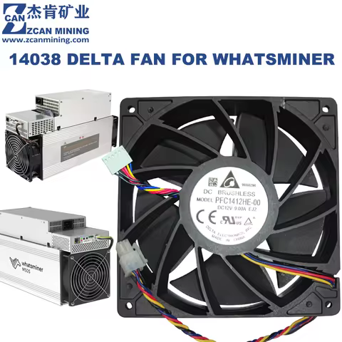 140x140x38mm PFC1412HE-00 DC12V 9.00A Delta Fan 2*2pin/6Pin 7500RPM For Whatsminer Cooling Fan For M