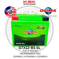 OSIMA BATTERY BATERI MOTORCYCLE GTX12-BS YTX12-BS VERSYS NAZA BLADE 650 250 ER6 GSX VESPA VULCAN DUC