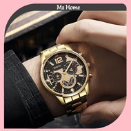 *READY STOCK AT MALAYSIA*Fashion New Men's Steel Watch Sports Calendar Luminous Pointer Quartz Watch