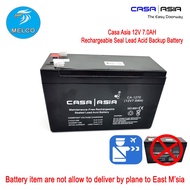 Battery 7.0AH Casa Asia,  Solar Panel / Home Alarm / Autogate 12V 7.0AH Battery Rechargeable Sealed Lead Acid