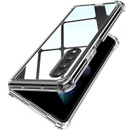 Premium Clear Hard Plastic Casing Samsung Galaxy Z Fold 3 5G Z Fold 4 Fold 3 Film Shockproof Soft TP
