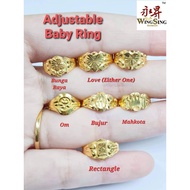 Wing Sing 916 Gold Baby Ring Adjustable / Cincin Baby Laras Emas 916 宝宝可调节戒指