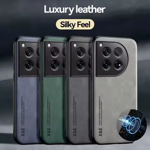 Luxury Leather Case For OnePlus 13 12 11 10T 9 8 7T Pro Ace 3V 2 Pro Nord CE 4 3 Lite With Metal Pla