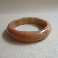 Nephrite Jade Bracelet Honey Flat Belly Round Inner Ring Size 61.9mm Width 16.4mm Suitable For All G