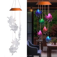 LED Solar Angel Doll Wind Chime Yard Garden Home Room Decoration Wall Hanging Bells Lighting Dream Catcher Wind Chimes