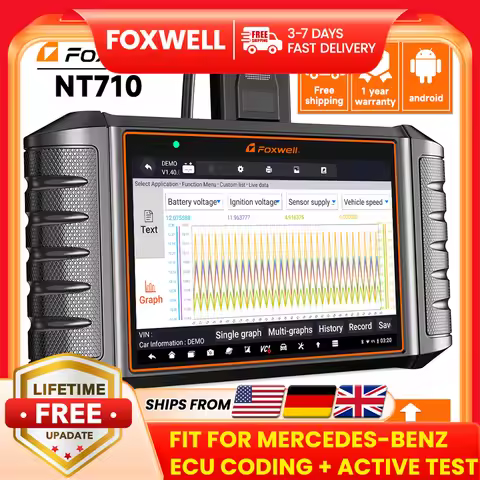 FOXWELL NT710 fit for Mercedes-Benz OBD2 Scanner Full System Diagnostic Scan Tool Bidirectional Cont