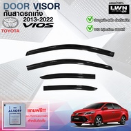LWN4x4 กันสาด Toyota Vios 2019-2024 สีดำทึบ 4ชิ้น แถบกาว 3M แท้ ดีไซน์สวยประตูหน้า-หลังติดชิดกัน หนา
