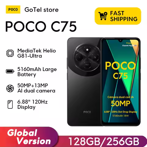 POCO C75 Global Version 6.88" 120Hz Helio G81-Ultra 50MP Dual Camera Massive 18W Fast Charge 5160mAh