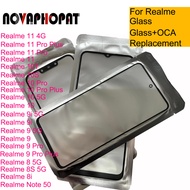 สำหรับ Realme Note 60 50 11 11X 10 9 Pro Plus 9i 8i 4G 5G ข้างหน้าหน้าจอสัมผัสแผงกระจกด้านนอกเลนส์กร