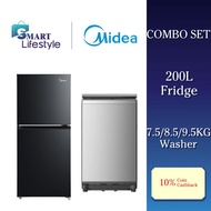 [COMBO SET] Midea 2 Door Fridge (200L/240L/280L) + Midea Fully Auto Top Load Washer (7.5KG/8.5KG/9.5