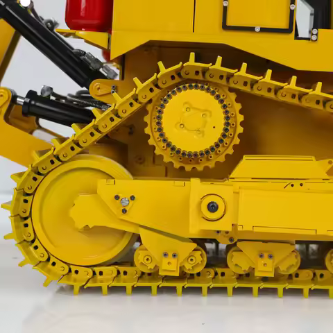 RC Hydraulic 1/14 Metal Bulldozer RTR D11T Radio Control Dozer Model with Smoking 3 Rear Plows Elect
