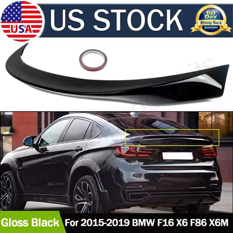FOR BMW X6 F16 X6M F86 2014-19 M PERFORMANCE REAR BOOT TRUNK SPOILER GLOSS BLACK