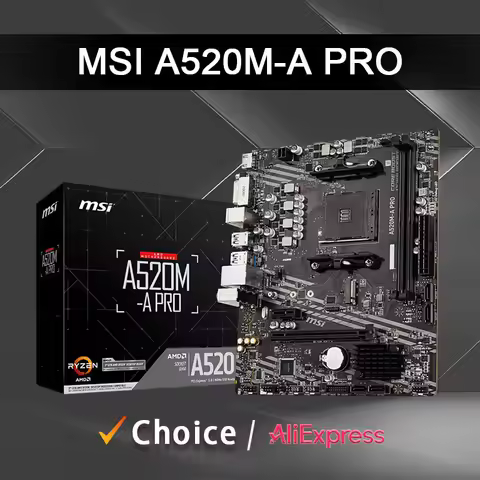 MSI New A520M A PRO Micro ATX AMD A520 DDR4 M.2 USB3.2 STAT 3.0 SSD/64G Best support R9 desktop CPU 