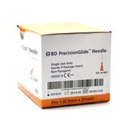 BD PrecisionGlide Needle 25G 1 (0.5mm x 25mm) - 100 Pcs