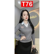 T76 Shirt Collar Sweater