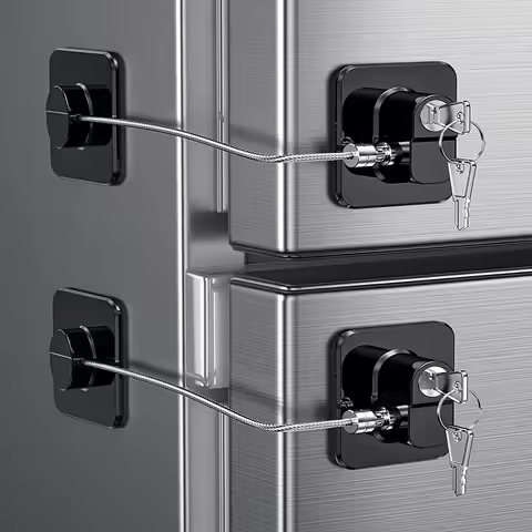 Refrigerator Door Lock, Child Proof Fridge Door Lock for Kitchen Freezer, Cabinets and Drawers, Air 