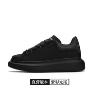 รองเท้าผ้าใบแบบสวมหนังแท้ทรงบล็อกพื้นหนาระบายอากาศได้ดีสำหรับฤดูร้อนปี 2025 รองเท้าผ้าใบแบบสวมลำลองส