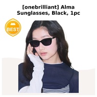 [One Brilliant] Alma-OB594-Black Sunglasses, 1pc / Korean Sunglasses / Sleek Black Frame