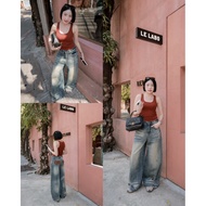 Wide Faded Jeans Wide-Leg