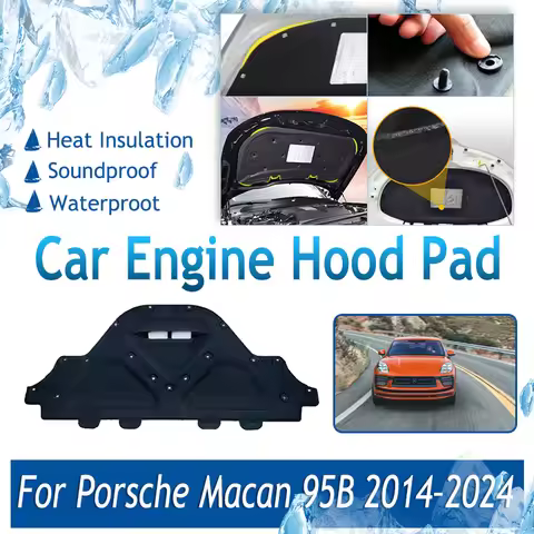 Fit For Porsche Macan S 95B 2014~2024 Car Engine Hood Pads Front Soundproof Sound Insulation Covers 