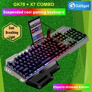 GAMING COMBO SET GK70 104 KEYS MECHANICAL GAMING KEYBOARD + X7 6D BACKLIGHT LED WITH 7 BUTTON 3200 D