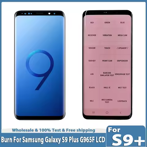 AMOLED Burn LCD For Samsung S9 Plus LCD G965 G965F G965W G965U G9650 Display Touch Screen Digitizer 
