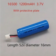 3.7V ICR16500 16500 with protection board lithium ion rechargeable battery 1200mAh LED led flashligh