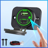 66W 4 In 1แผงสวิตช์อะแดปเตอร์ QC แบบชาร์จเร็ว12V เต้าเสียบไฟกันน้ำเรือบรรทุกเรืออุปกรณ์เสริมรถ ATV