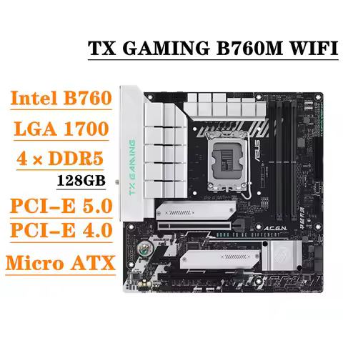ASUS TX GAMING B760M WIFI DDR5 Main Board for CPU 13700K 13600KF LGA1700 Socket ATX LGA1700 Mainboar