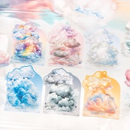(1BE) colorful large cloud motif transparent sticker cloud journalingBIG