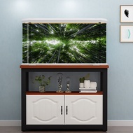 Fish Tank Background Sticker Tropical Rainforest Fish Tank Sticker Front with Glue HD Aquarium Decor