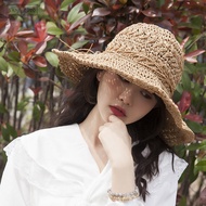 1399 People Collection Beach Hat Female Seaside Straw Hat Handmade Hollow Big Brim Sun Hat Literary 