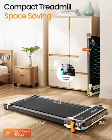 Walking Pad with Incline - Dual-Sided 2 in 1 Under Desk Treadmill with Shiatsu Foot Massager, 330LBs