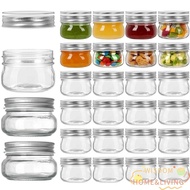 WISDOM Glass Canning Jars, Microwave Safe Reusable Recyclable Mason Jars with Sliver Lids, Food Grad
