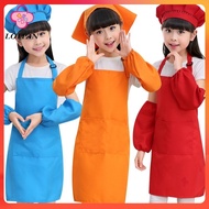 LOTPAN 3-Piece Set Apron Suitable For Cooking Chefs Kindergarten Children Aged 3-13 Years