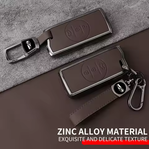 Metal Leather Car Key Case Cover For Chery Tiggo 7 pro 8 Pro Exeed Tiggo 2 3x Arrizo 5 Pro Gx 5x EQ7