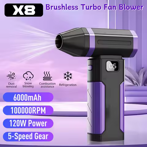 X8 Turbo Blower 100000RPM High Power Air Blower Brushless Motor Turbo Fan Wind Speed 52m/s 6000mAh V