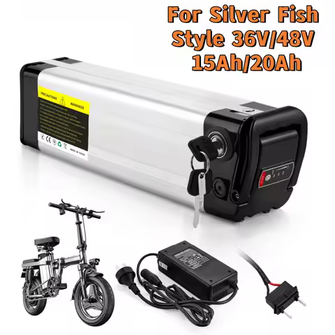 Silver Fish Style 36V/48V 15Ah/20Ah Li-ion Battery Pack Replacement for 750W 1000W Bicycle Scooter w